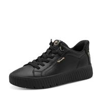 Tamaris Comfort Damen Step IN Leder Sneaker flach zum Schlupfen Wide Fit, Schwarz (Black), 37 EU