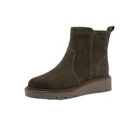 Tamaris Comfort Damen Stiefeletten aus Leder mit Reißverschluss, Grün (Olive Suede), 39 EU