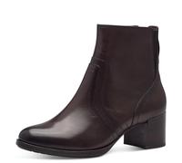 Tamaris COMFORT Damen Stiefeletten mit Absatz aus Leder Blockabsatz, Braun (Mocca), 39 EU