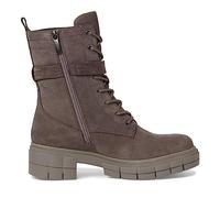 Tamaris COMFORT Damen Stiefeletten mit Absatz aus Leder mit Schnalle Comfort Fit, Grau (Anthracite), 40 EU