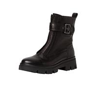 Tamaris COMFORT Damen Stiefeletten ohne Absatz aus Leder mit Reißverschluss Comfort Fit, Schwarz (Black), 41 EU