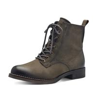TAMARIS COMFORT Damen Stiefeletten zum Schnüren mit Reißverschluss Herbst, Grün (Olive Nubuc), 37 EU