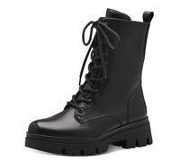 TAMARIS COMFORT Damen Stiefeletten zum Schnüren mit Reißverschluss Herbst, Schwarz (Black Nappa), 42 EU