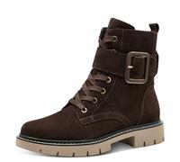 TAMARIS COMFORT Damen Stiefeletten zum Schnüren mit Schnalle Herbst, Braun (Mocca Suede), 38 EU
