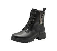 Tamaris Damen-Stiefeletten Comfort, Schnürung, Stretch-Anteil, Schwarz/Gold, Größe 41