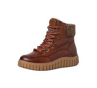 Tamaris COMFORT Damen Stiefeletten zum Schnüren Warm Gefüttert Plateau Comfort Fit, Braun (Cognac), 38 EU