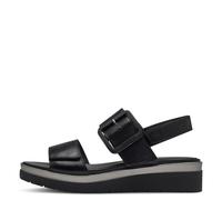 Tamaris COMFORT Damen Sandalen flach aus Leder mit Schnalle, Schwarz (Black Comb), 41 EU