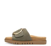 Tamaris Damen Wide Fit Pantoletten flach mit Klettverschluss und Schnalle, grün (sage), 37 EU
