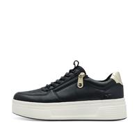Tamaris Plateau Sneaker COMFORT Damen, mit Reißverschluss, bequem, Schwarz/Gold, 38 EU