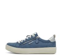 Tamaris Sneaker COMFORT Damen flach mit Reißverschluss Denim Nubuc Blau Gr. 39