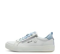 Tamaris Damen Sneaker Comfort 8-83707-42-111 Weiß/Blau flach mit Reißverschluss Größe 39