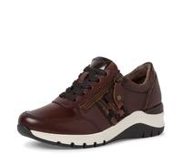 Tamaris Comfort Damen Sneaker flach aus Leder Elegant Comfort Fit, Braun (Cognac Comb), 37 EU