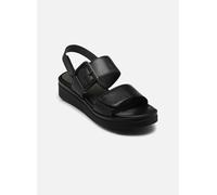 Tamaris Comfort Damen Sandalen – flach, Leder, Schnalle – Schwarz (Black Nappa) Größe 39 EU