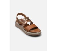 Tamaris COMFORT Damen Sandalen flach aus Leder mit Klettverschluss, Braun (Nut Glam), 40 EU