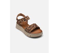 Tamaris Comfort Damen Sandalen flach aus Leder Plateau, Mehrfarbig (Leopard), 41 EU