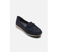 Tamaris Comfort Damen Mokassins aus Leder mit Schleife, Blau (Navy Suede), 36 EU