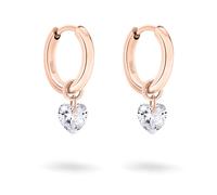 Paar Creolen TAMARIS ", TJ-0365-E-16, TJ-0367-E-16" Ohrringe Gr. Edelstahl, rosegold (roségoldfarben, kristallweiß) Damen Creolen mit Zirkonia (synth.) (47198800-0)