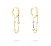 Tamaris Creolen Damen TJ-0569-E-25 Edelstahl IP-Gold mit Glasstein