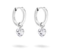 Paar Creolen TAMARIS ", TJ-0365-E-16, TJ-0367-E-16" Ohrringe Gr. Edelstahl, silberfarben (edelstahlfarben, kristallweiß) Damen Creolen mit Zirkonia (synth.) (17844140-0)