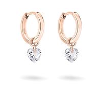 Paar Creolen TAMARIS ", TJ-0365-E-16, TJ-0367-E-16" Ohrringe Gr. Edelstahl, rosegold (roségoldfarben, kristallweiß) Damen Creolen mit Zirkonia (synth.) (47198800-0)