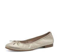 Tamaris Damen Klassische Ballerinas, Frauen Flats,Ballerina-Schuhe,Ballett-Schuhe,Ballet-Flats,flach,Ausgehschuhe,Abendschuhe,Champagne,39 EU
