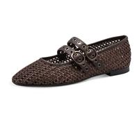 Tamaris Damen Ballerina mit Strap flach, braun, 38 EU