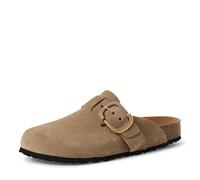 Tamaris Damen Pantoletten, Frauen Clogs, Pantoletten,Pflege-leicht,qualitaet,stabil,trage-Komfort,Trend,weich,weit,Weite,Silber,Taupe,41 EU