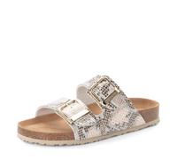 Tamaris Damen-Pantolette 1-27523-46 Fußbett flach Beige/Snake Größe 42
