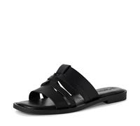 Tamaris Leder-Pantoletten in Schwarz - 41% | Größe 36 | Damen Pantoletten