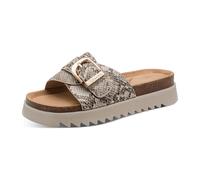 Tamaris Damenschuhe Klassische Pantoletten BEIGE SNAKE BEIGE SNAKE - Gr. - 39