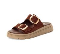 Tamaris Damen-Pantolette MOCCA – Leder, braun, mit Keilabsatz, Gr. 38
