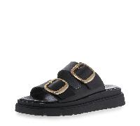 Tamaris Damen Keilsandalen, Frauen Sandalen,TOUCHit-Fußbett,sportlich,feminin,Heart and Sole,Lifestyle,modisch,klassisch,Black Leather,37 EU