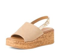 Tamaris Damen Sandalette 1-28393-42 400 Keilabsatz Beige Größe 37