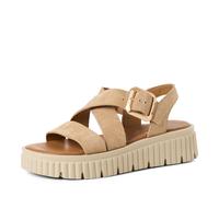Tamaris Damen Sandalette mit Keilabsatz, beige, 38 EU