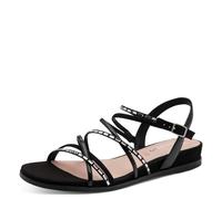 Tamaris Damen Flat Sandals Synthetik, schwarz, 36 EU