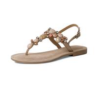 Tamaris Zehentrenner Sandalette Veloursleder/Textil Damen Weiß (Ivory) Gr. 38
