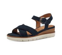 Tamaris Damen Sandalette mit Keilabsatz, blau, 39 EU