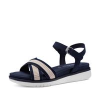 Tamaris Damen Sandaletten, Frauen Sandalen,TOUCHit-Fußbett,Freizeitschuhe,offene Schuhe,Strandschuhe,Sommersandalen,bequem,Navy Comb,41 EU
