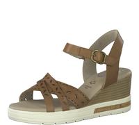 Tamaris Leder-Keil-Sandaletten in Braun - 54% | Größe 40 | Damen Sandalen