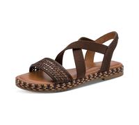 Riemchensandale TAMARIS, Herren, Gr. 42, mokka, Lederimitat, Textil, bestickt, Basic, Schuhe Riemchensandale, Sommerschuh, Sandalette mit bestickter Sohle (96041323-42) mokka