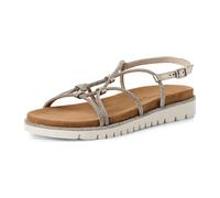 Tamaris Damen Sandalette mit Keilabsatz, beige, 42 EU