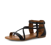 Tamaris Damen Sandalette flach, schwarz, 36 EU