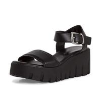 Tamaris Damen Sandalette mit Keilabsatz, schwarz, 37 EU