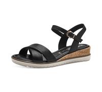Tamaris Damen Wedge/Plat Sandal - 1-28106-42 001 38 BLACK - TOUCH-IT