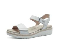 Tamaris Damen Sandaletten, Frauen Sandalen,Wechselfußbett,offene Schuhe,Strandschuhe,Sommersandalen,bequem,flach,Sommerschuhe,White,38 EU