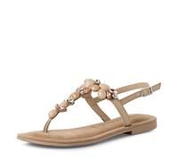 Tamaris Damen Sandalen Zehentrenner Leder Sommer; IVORY COMBINED/beige; 40 EU