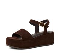 Tamaris Damen Sandalette mit Keilabsatz, braun, 40 EU