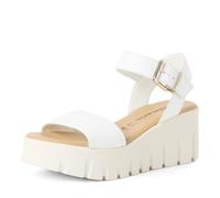 Tamaris Damen Sandalette mit Keilabsatz, weiß, 39 EU
