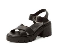 Sandalette TAMARIS, Damen, Gr. 40, schwarz, Glattleder, unifarben, Basic, Schuhe Sandalette, Riemchensandale, Sommerschuh mit Touch it-Ausstattung (63236401-40) schwarz