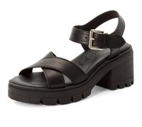 Sandalette TAMARIS, Damen, Gr. 39, schwarz, Glattleder, unifarben, Basic, Schuhe Sandalette, Riemchensandale, Sommerschuh mit Touch it-Ausstattung (63236401-39) schwarz